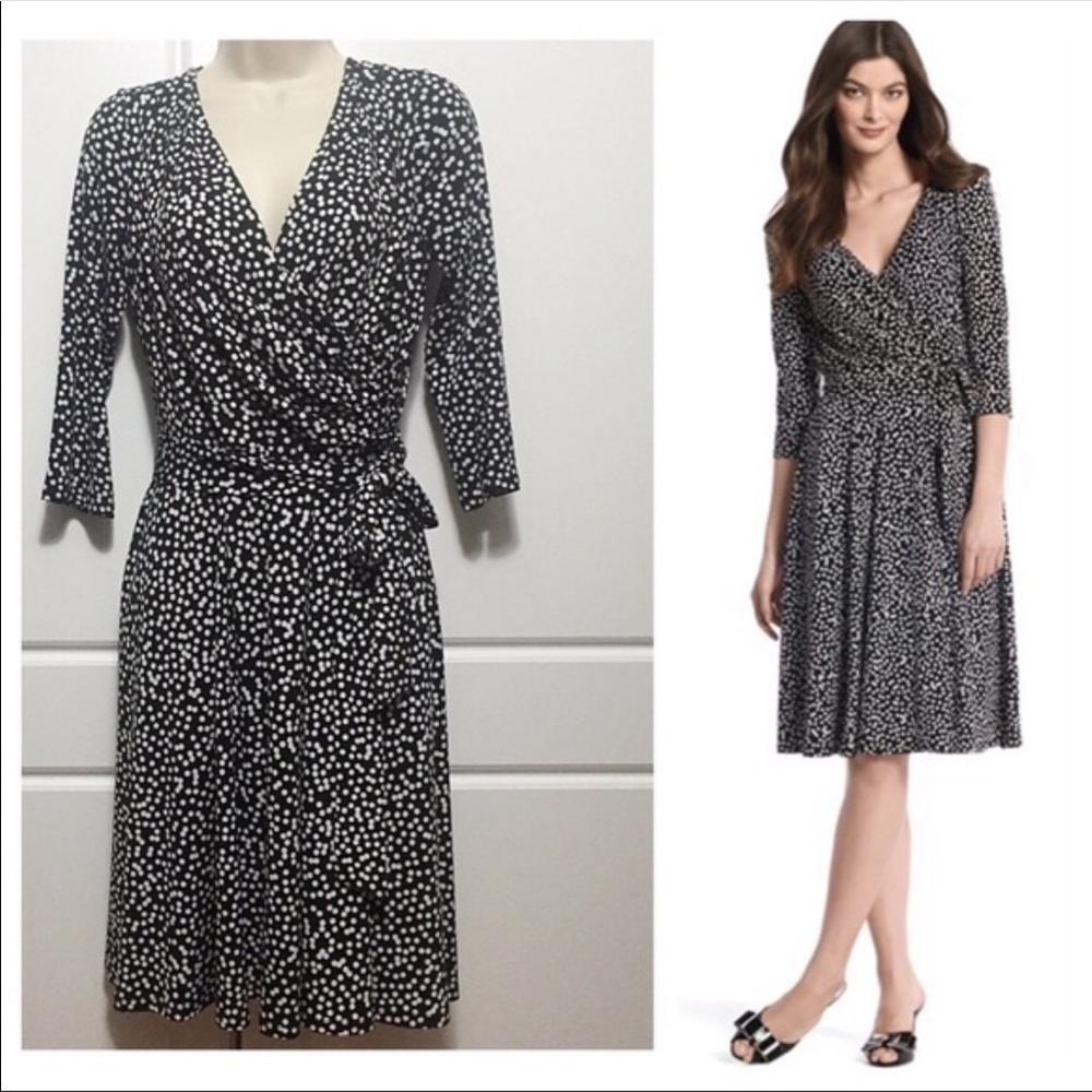 COPY - White House Black Market Polka Dot Wrap  Dress